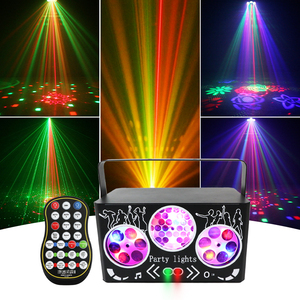 40W 5 IN1 DJ Disco Sound Bühnen beleuchtung Grün Rot Muster Bienen auge Gobo Amber Strobe Effects Remote DMX Control Beam Projektor - Product Image 3