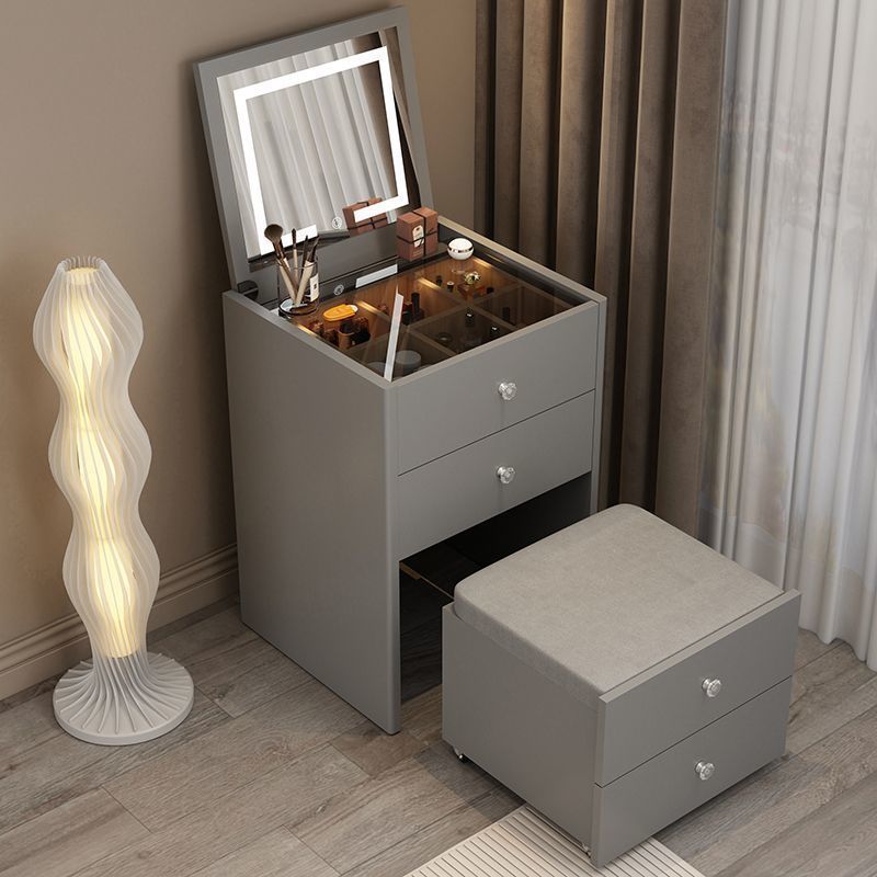 50cm gray table, mirror, and dressing stool set
