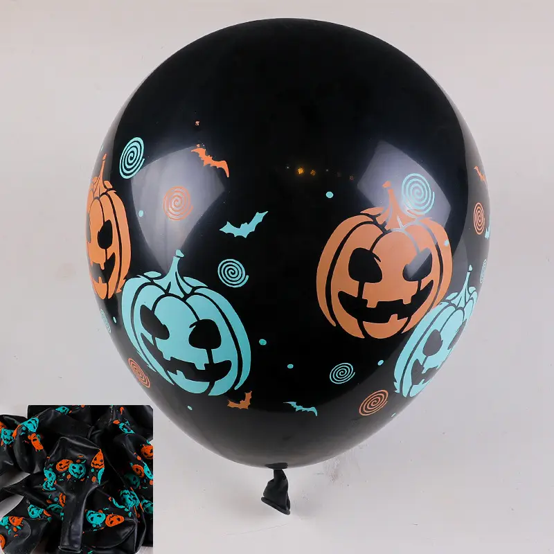 Balões de látex de halloween de 12 polegadas, balões fantasma de halloween para festa de halloween, 100 peças