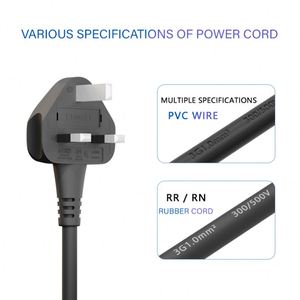 Sigorta ile yüksek kalite 3 tel İngiltere standart AC güç kablosu bilgisayar için 3Pin fiş güç kablosu - Product Image 5