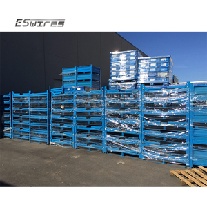 Contenedores de acero corrugado a granel con estribos de horquilla, almacenamiento de almacén de calidad - Product Image 6