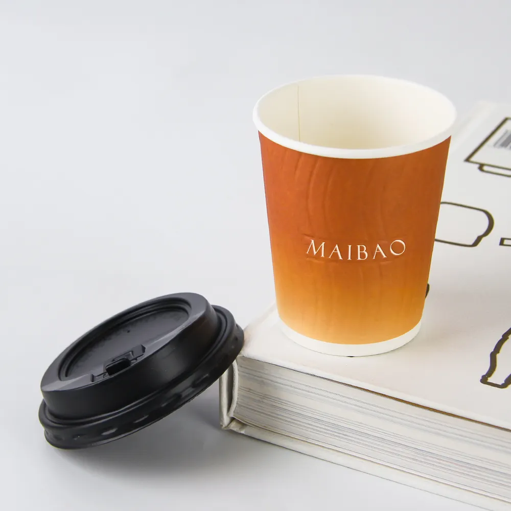 Copo de papel para viagem com isolamento de superfície 3D, copos de café descartáveis personalizados em papel com logotipo, para bebidas quentes