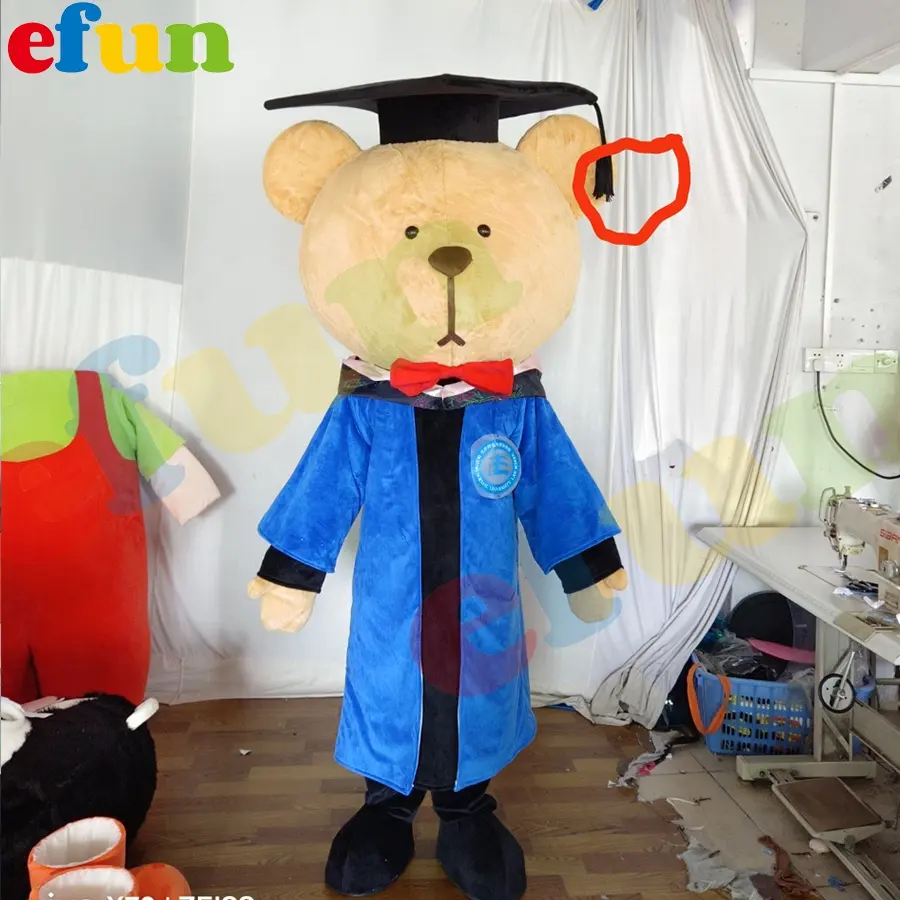 Efun MOQ 1 PC Custom cute Teddy Bear Mascot Costume Commercial Walking plush animal Mascot Costume For sale
