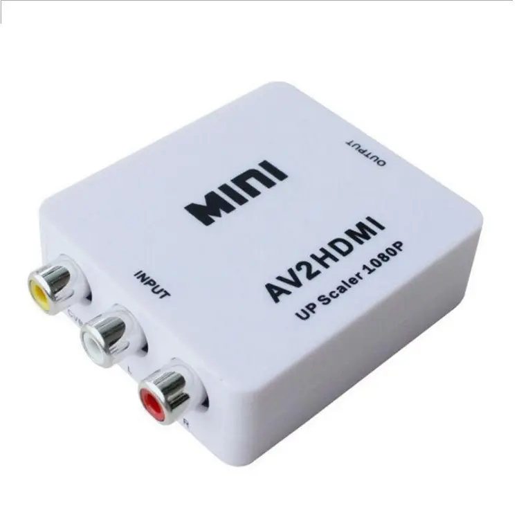 Fabrika fiyat mini AV için HDMI dönüştürücü kutusu Analog kompozit RCA girişi HDMI dönüştürücü adaptör ölçekleyici için 720P 1080P