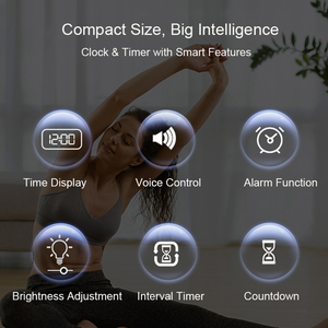 Grande Display magnetico sveglia digitale a LED per camera da letto con comando vocale da scrivania Timer digitale per allenamento in palestra a casa - Product Image 6