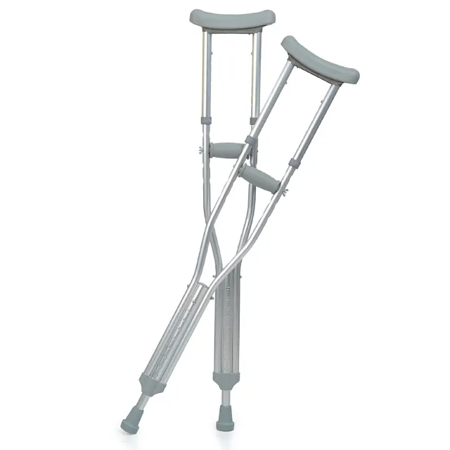 Bastón médico de aluminio ajustable en altura, multiposición, soporte para axila TPR, muleta de codo, muletas axilares