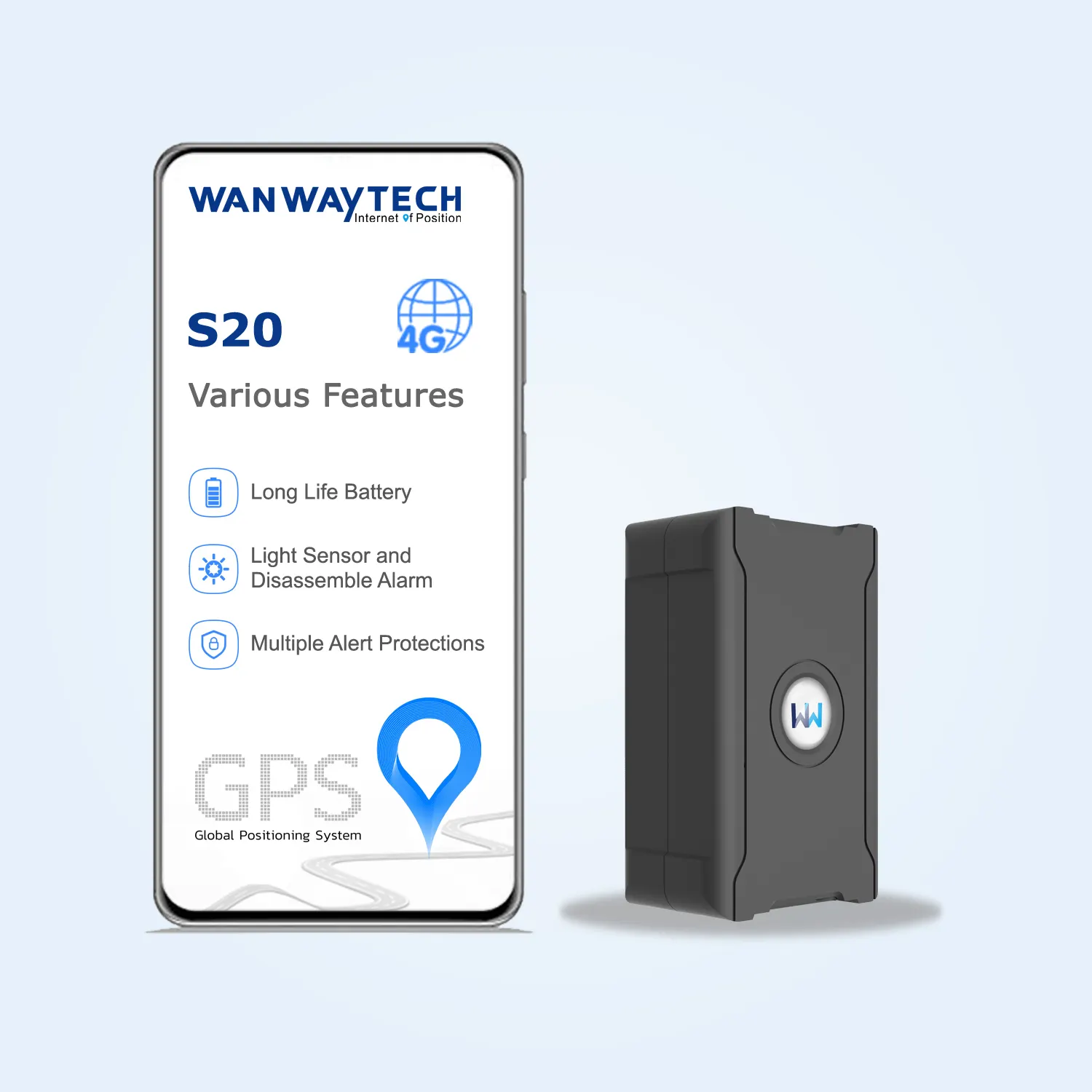 نظام تحديد المواقع مغناطيسي WanwayTech S20 GPS, مع بطارية 5800 مللي أمبير في الساعة