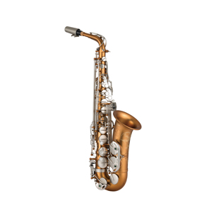 SEASOUND Professional OEM Alto Saxophone JYAS102DCFNK with Nickel Body and Coffee Tone Featuring Eb Sound - Product Image 1