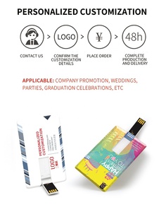 Benutzer definierte Kreditkarte USB 2.0 Flash-Treiber Schnelle Speicher karte 8GB 16GB 64GB 128GB Visitenkarte Geschenk druck QR-Code Firmenlogo - Product Image 3