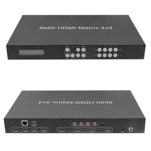 8k60 HDMI matriz de conmutación 4x4 HDMI matriz 4:4:4 HDR y HDCP2.3 IR, RS232 y lP/web Ul control métodos HDMI matriz