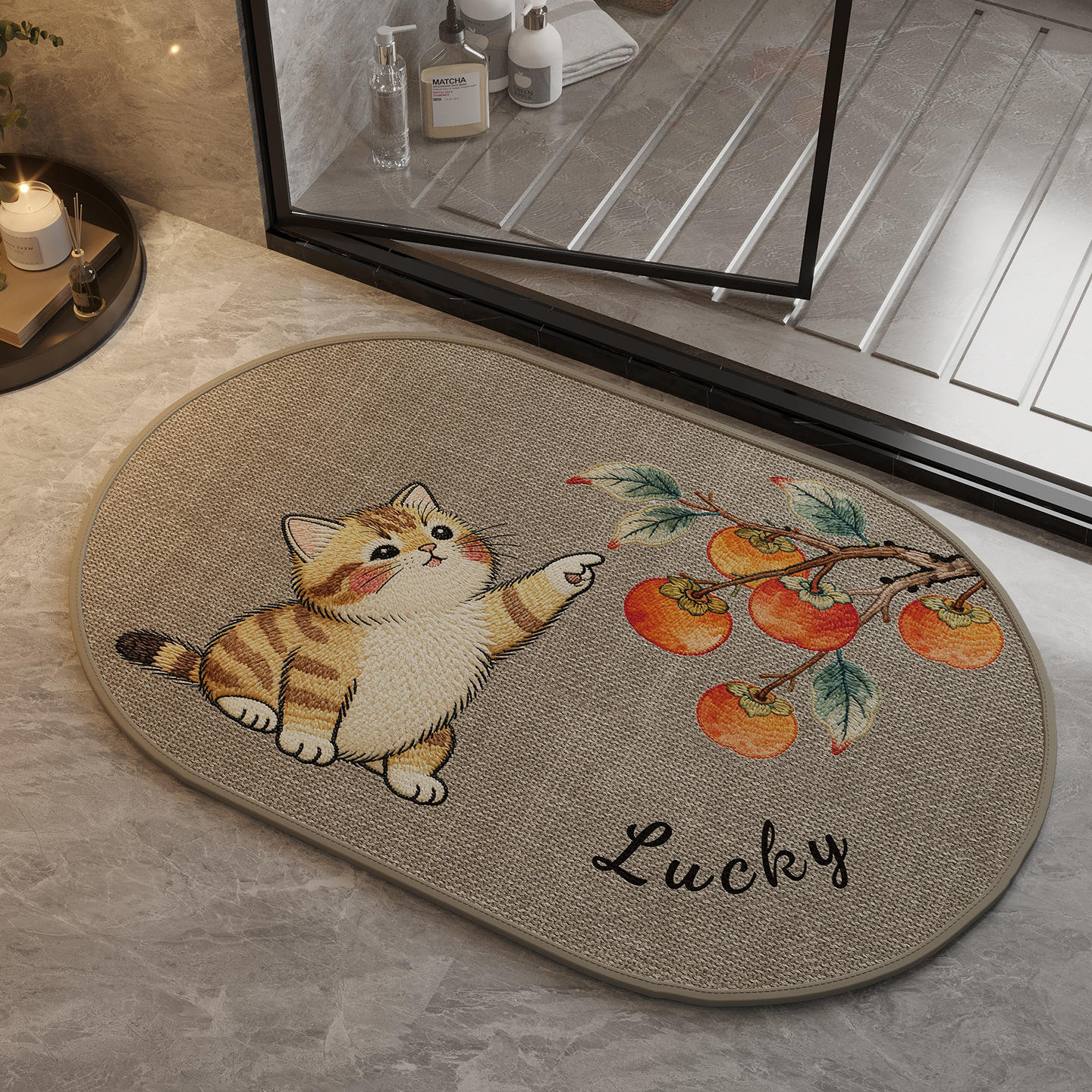 Chat kaki Lucky - Ovale