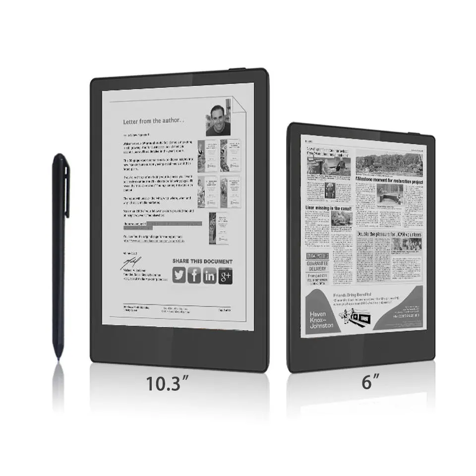 Lector de ebook chino personalizado con stylus, 10,3 pulgadas, aplicaciones de lectura en línea gratuitas de android, lector de libros electrónicos, ebook, notebook y tableta