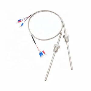 Sensor RTD de 3 hilos con resistencia térmica Pt100, sensor de temperatura de rosca fija con alambre plateado de PTFE - Product Image 2