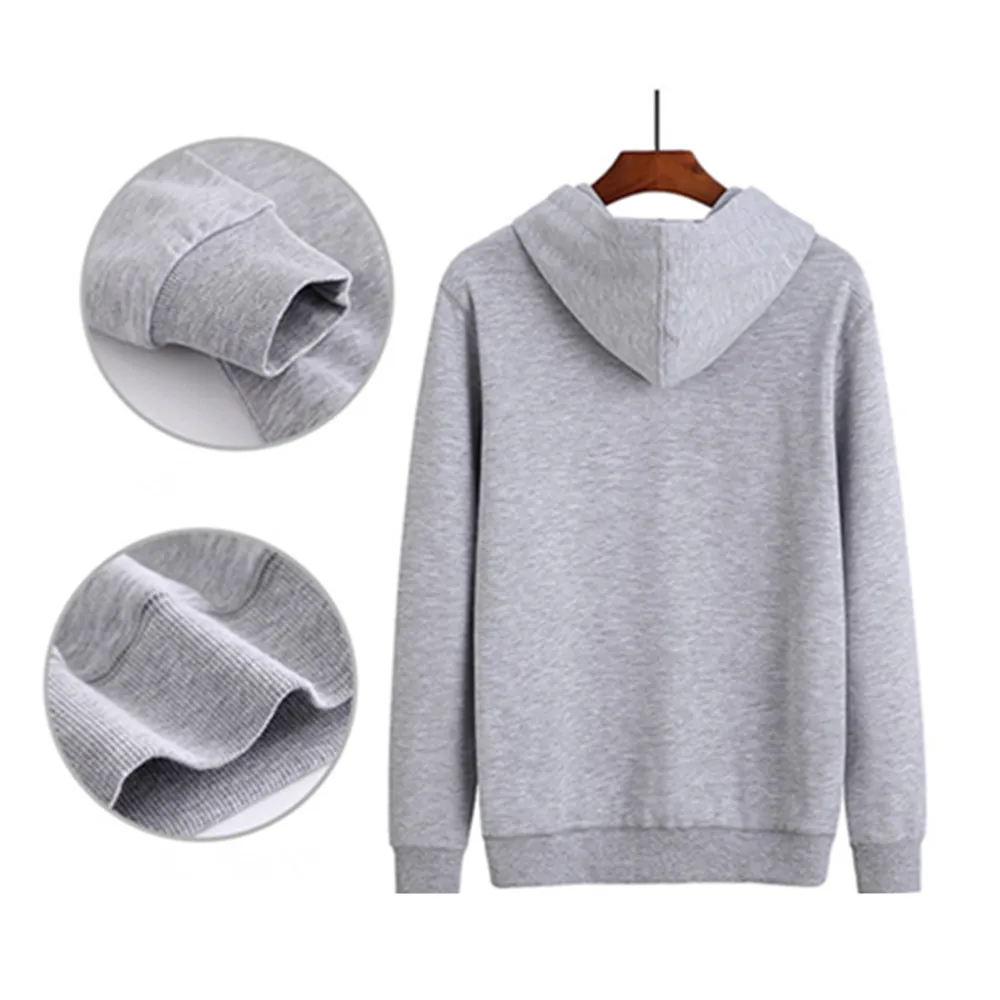 Wholesale French terry fleece Design your own logo men's plain blank hoodies