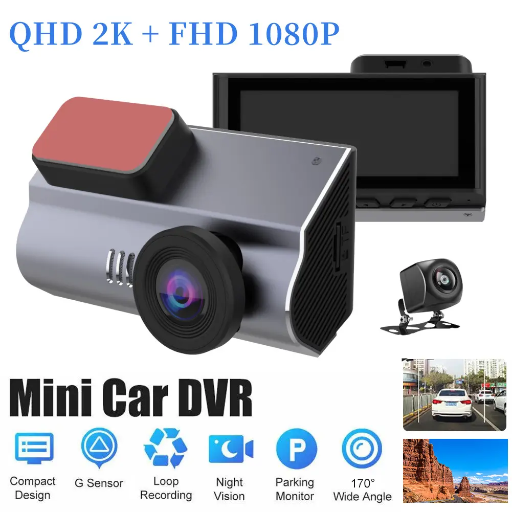 2023 Neue Art Auto DVR 2k/1440P Auto Recorder Dash Cam Dual Record Video Registrar Dash Kamera Dvr Nachtsicht Video recorder