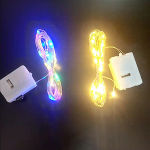 クリスマスツリーデコレーション銅線<span class=keywords><strong>LED</strong></span>ボタンバッテリーライトストリングカラフルな白い花の雰囲気ギフトストリング - Product Image 2