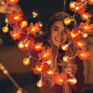 Artificial Maple Decor Fall Craft Leaves Wedding Autumn Thanksgiving Decoration Table <strong>Scatter</strong> Leaves Led String <strong>Light</strong> - Product Image 3
