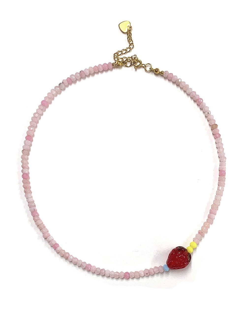 Collier fraise rose 38 5cm