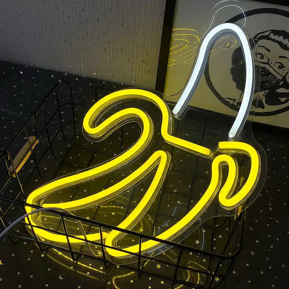 Luce notturna al Neon 3D decorativa della parete di arte dell'insegna al Neon della Banana della luce principale personalizzata all'ingrosso