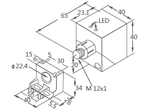 KJT Gute Qualität B40 IP67 Wasserdichter quadratischer NPN PNP NO NC-Ausgang Analoger Näherung sensorsc halter