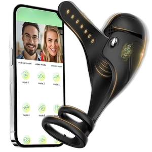 APP remot Kontrol pria dewasa mainan seks dapat disesuaikan Stimulator Glans pijat Vibrator <span class=keywords><strong>penis</strong></span> cincin Masturbator pria pelatih - Product Image 1