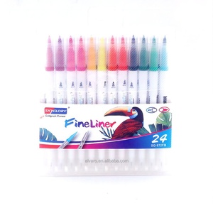 มาร์กเกอร์ศิลปะคู่24สีพร้อมแปรงขนนุ่มขนาดใหญ่และปากกาเขียนเส้นเล็กดีที่สุดสำหรับการทำเครื่องหมายสำหรับนักออกแบบศิลปิน - Product Image 1