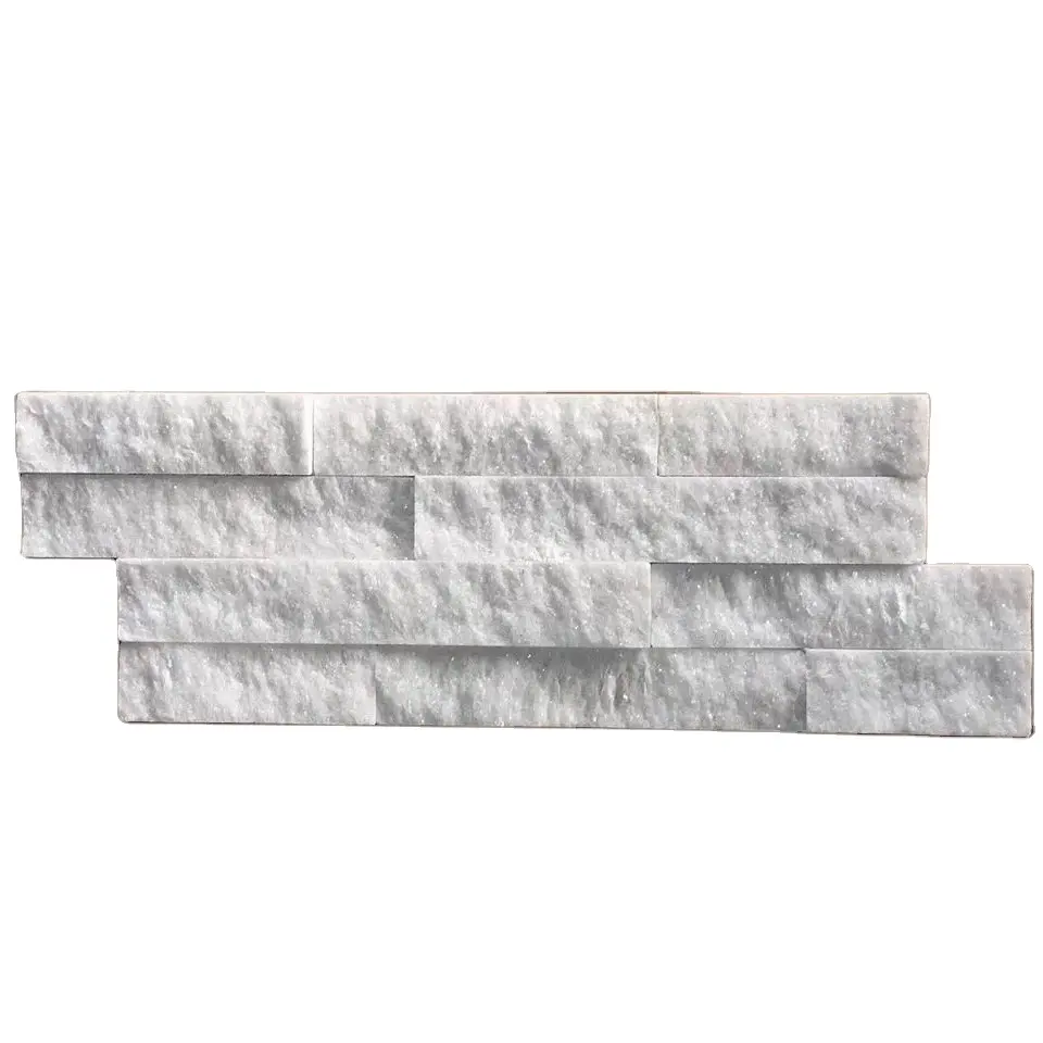 Revêtements de panneaux muraux en pierre culturelle de quartz blanc pur