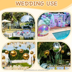 धातु की गेंद इरिवंश की सजावट बड़ी चमकदार विशाल इंफ्लेटेबल सिल्वर कलर इंफ्लेटेबल ग्लोब इंफ्लेटेबल - Product Image 6