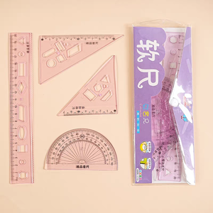 Nhà Máy Bán buôn mềm nhựa 4-mảnh toán học thiết lập cho sinh viên linh hoạt bút chì văn phòng phẩm bao gồm tam giác công cụ đo lường - Product Image 3