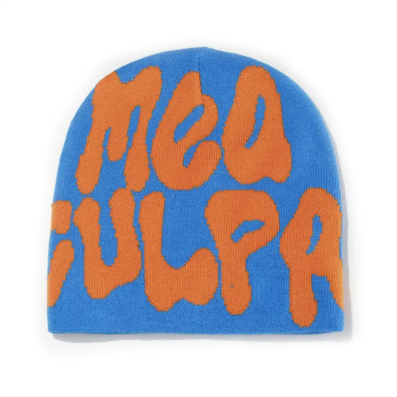 Vente en gros de chapeaux d'hiver unisexes en acrylique 100% Bonnet tricoté avec logo jacquard personnalisé