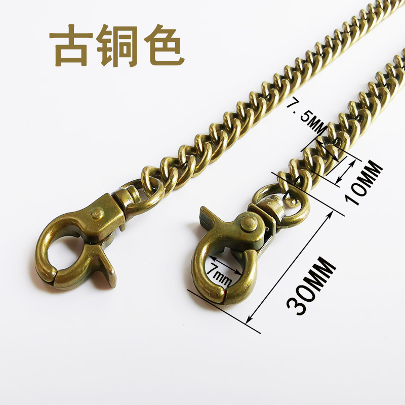 1-meter bronze T810 iron chain with round buckle