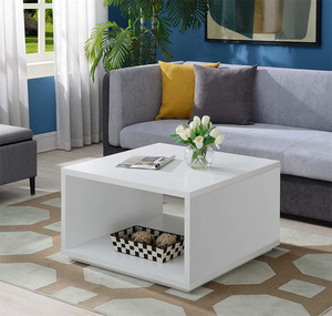 Mesa de centro multifuncional cuadrada de conceptos de conveniencia de módem de buen precio de venta al por mayor, Blanca - Product Image 1