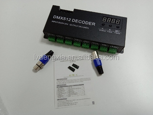 Neue Fabrik Preis hohe Qualität DC5-24V DMX 512 Decoder DMX512-24CH Anzeige DMX512 LED-Controller 24 Stromkreise Kanal