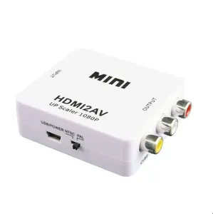 Adaptador HDMI a AV RCA, convertidor HDMI MINI Box RCA AV CVSB LR, convertidor escalador AV compuesto de vídeo para PC, proyector HDTV - Product Image 1