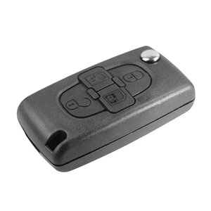 4 Button <strong>Remote</strong> Key Shell with VA2 Blade Battery in Case Without Transponder for Peugeot <strong>207</strong> 107 106 206 407 806 - - Product Image 1