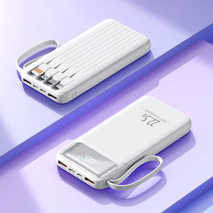 Custom Portable 100000mAh Power Bank Type C Cable High Capacity Fast Charging Mini Power Station Mobile <strong>Devices</strong> 22.5W <strong>Output</strong>