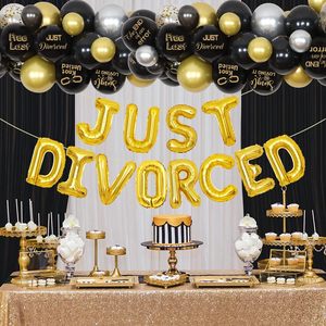 Startparty Just Divorced Party Decorationsブラックゴールドバルーンガーランドアーチキット、Just Divorced Sash and Foil Banner - Product Image 5