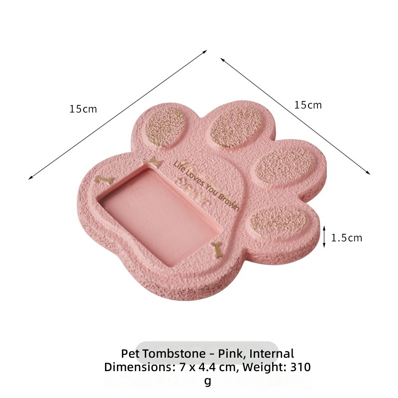 Bz4-08 paw print tombstone-pink