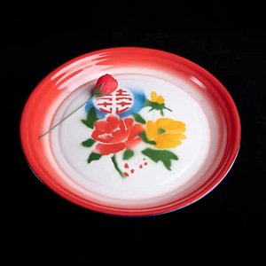 工厂批发廉价促销彩色定制标志搪瓷圆形餐具服务托盘 - Product Image 4