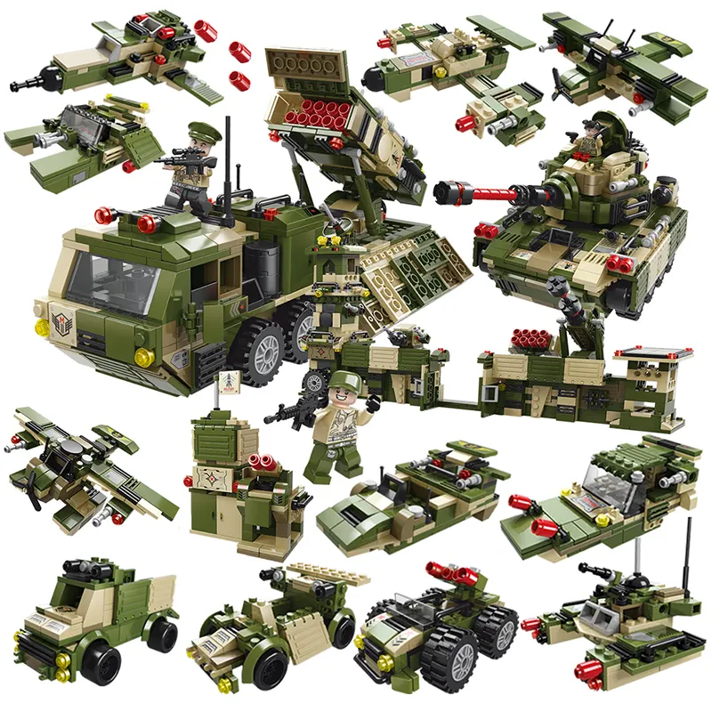 LELE BROTHER Military Field The Heavy Missile Car Brick Model Building Blocks Toy For Boys