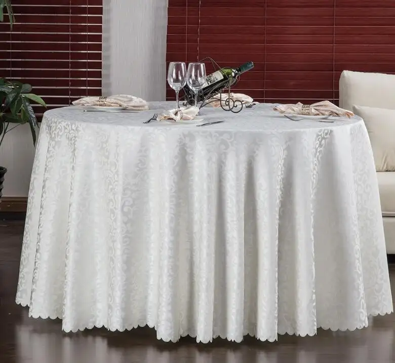 Grande table ronde à texture de haute qualité, tissu multicolore personnalisé, pour restaurant, hôtel, étoiles, pièces