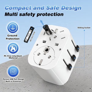 Worldplug TUV Mark caricatore USB con messa a terra adattatore per spina da viaggio universale presa per caricabatterie da muro