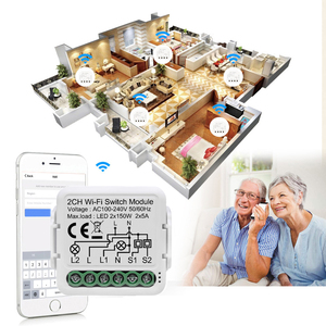 Mvava Rohs Ce Tuyaミニワイヤレスwifiライトスイッチモジュールwifiミニスマートスイッチ16a2ウェイDIY調光器スイッチ