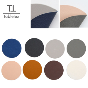 Tabletex独特设计圆形人造皮革餐垫和杯垫，用于桌面垫杯垫杯垫6套 - Product Image 2