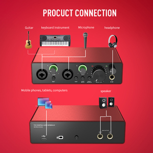 AMACEX OEM pro streaming portátil mezclador de audio estudio de grabación micrófono portátil interfaz de tarjeta de sonido USB conjunto en vivo para PC - Product Image 6