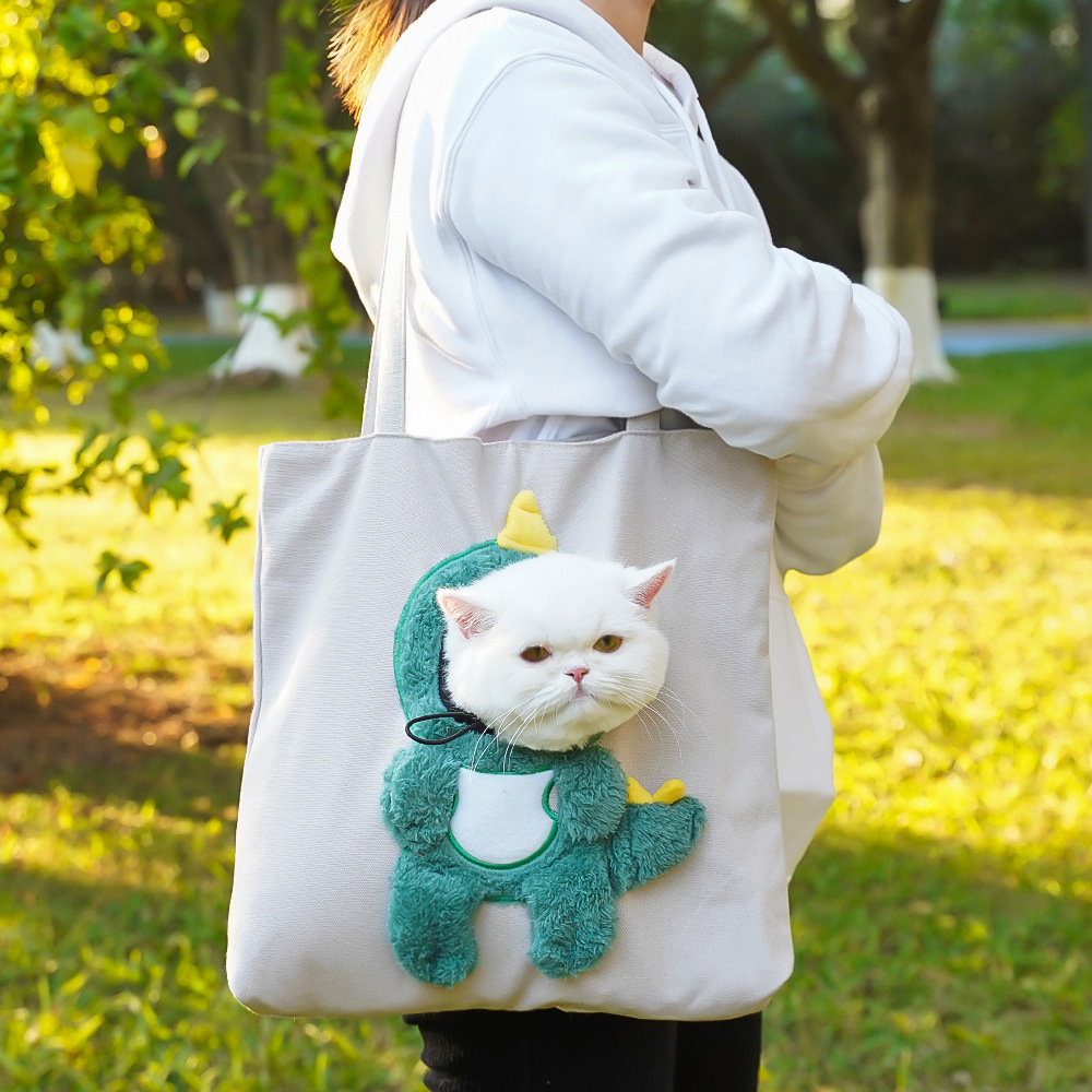 381 Shoulder Bag with Grey Base and Green Dinosaur Design