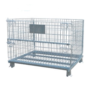 <strong>Stackable</strong> Collapsible <strong>Wire</strong> <strong>Mesh</strong> Warehouse Storage Container <strong>Wire</strong> <strong>Mesh</strong> Cages - Product Image 1