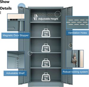 系列组合工具柜重型车间工作台车库储物工具柜纸箱不锈钢钥匙锁 - Product Image 4