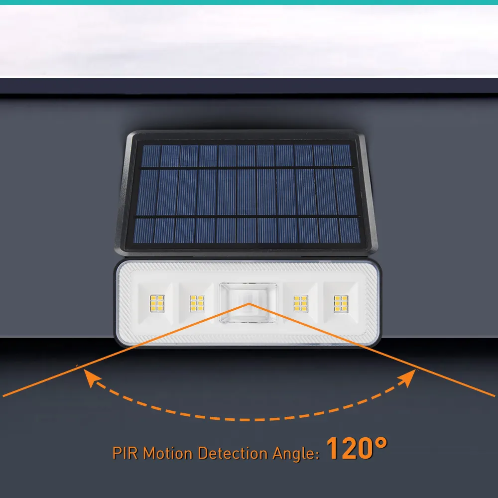 Toptan açık bahçe güvenlik ışıkları için PIR hareket sensörü ile su geçirmez LED güneş duvar lambası