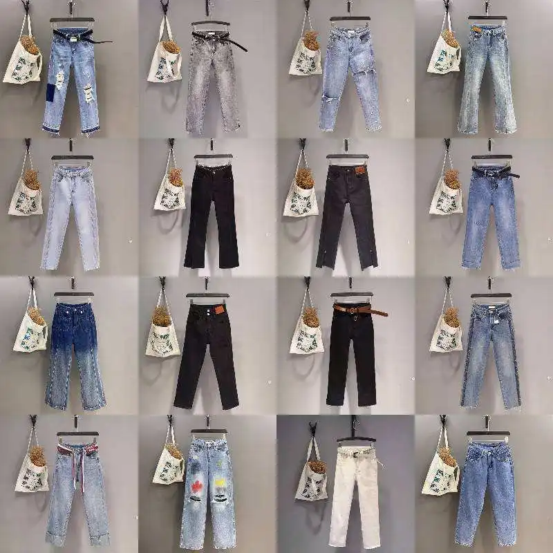 Printemps et automne nouveaux jeans taille haute femmes neuvième denim crayon pantalon élastique crayon jeans